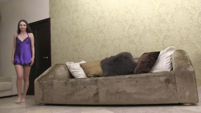 Stunning Tammy Petting On A Brown Sofa