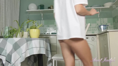 AuntJudys Irena Kitchen Bikini Pussy Play