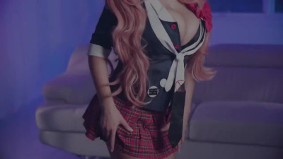 Cospimps Junko Enoshima VS Godzicock Angela White Godzicock